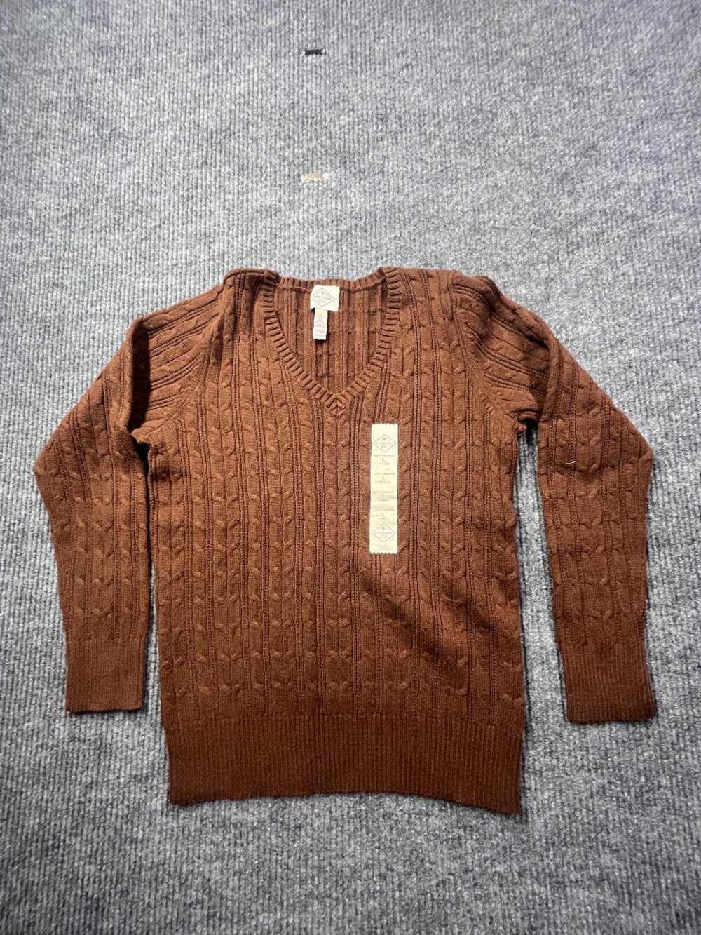 ST. Johns Bay Women's V Neck Long Sleeve Pullover Sweater Size Large